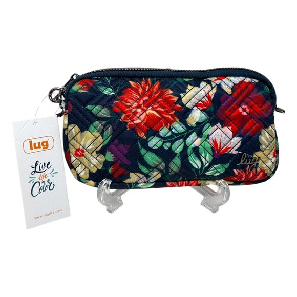 Lug Coupe XL Convertible Crossbody Bag Floral Print Navy & Multicolor Polyester - Picture 13 of 16